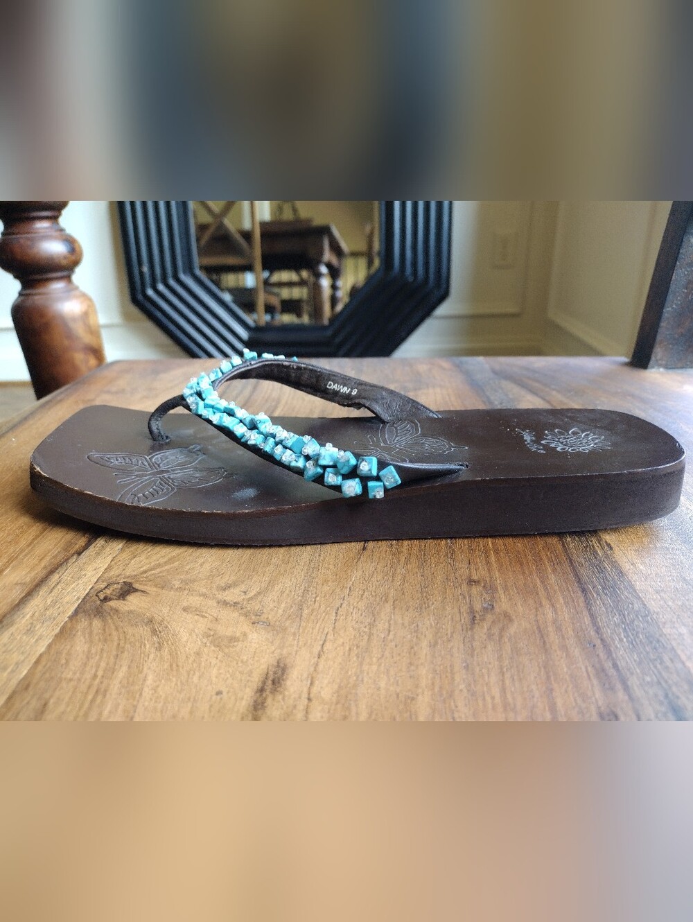 Yellow Box Dawn Turquoise Stones Sandals Size 9 - Picture 2 of 9